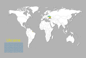 Map ukraine highlighted in blue and yellow vector