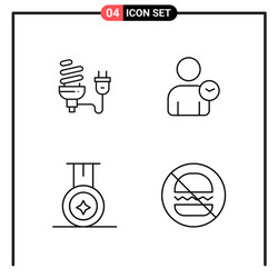 set 4 line style icons for web and mobile vector image