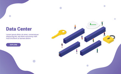 big data center with many server room block vector image