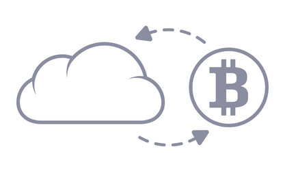 Bitcoin sync with the cloud line style icon vector