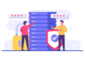 database protection cyber security data center vector image