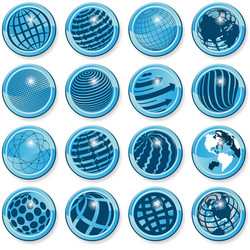Planet Icons Set Vector Image