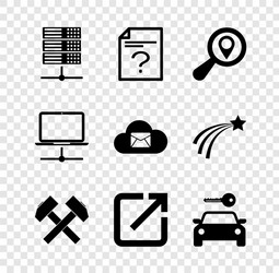 set server data web hosting unknown document vector image