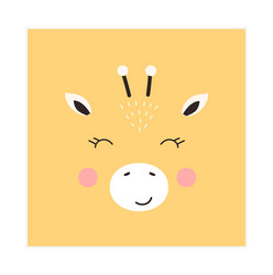 trendy cute cow funny animal face perfect vector