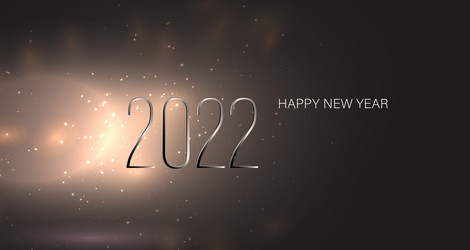2022 metallic numbers in the greeting card happy vector image