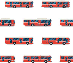 seamless pattern of red buses vector image