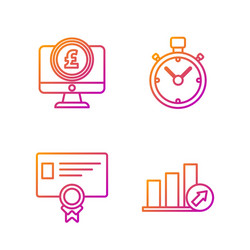set line presentation financial with graph chart vector image