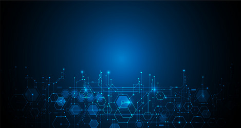 Tech Circuit Hexagon Background vector image