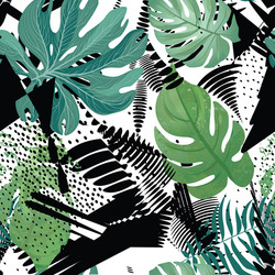 Tropical Leaf Seamless Pattern Vector Image