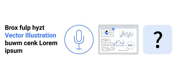 voice recognition and data analysis dashboard vector image