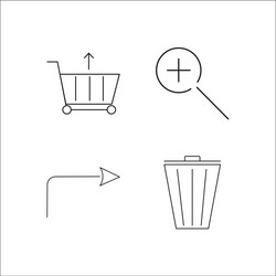 web simple linear icon setsimple outline icons vector image