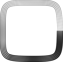 concentric square element with drawn lines vector image