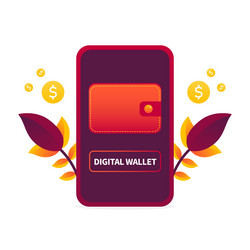digital wallet mobile app smartphone application vector image