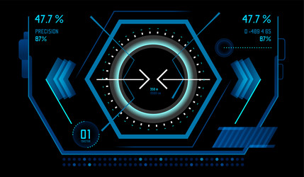 futuristic heads up display interface showing data vector image