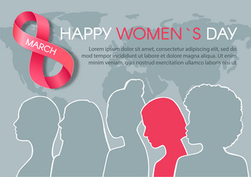 Happy womens day poster postcard vector