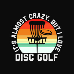 i love disc golf vintage retro sunset flying sport Vector Image