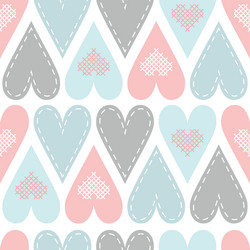 Pattern with pastel hearts Royalty Free Vector Image