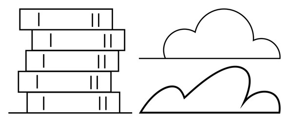 data storage stack connected to cloud computing vector image