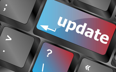 computer keyboard keys with update word vector image