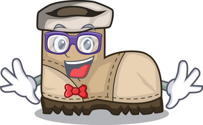 Student working boot in shape cartoon beautiful Vector Image
