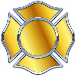 Gold Fire Badge Emblem Vector Image