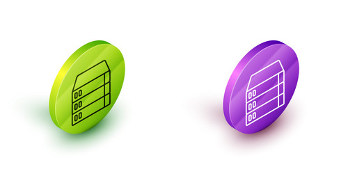 isometric line server data web hosting icon vector image