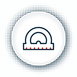 line protractor grid for measuring degrees icon vector image