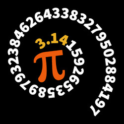 pi spiral with 314 digits mathematics - math vector image