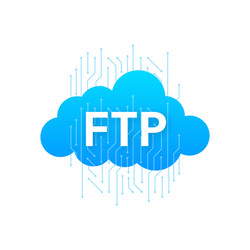 flat web banner with ftp application interface vector image