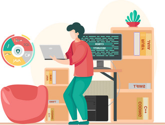 programmer engineering and coding vector image