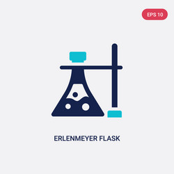 Two color erlenmeyer flask and bracket icon from vector