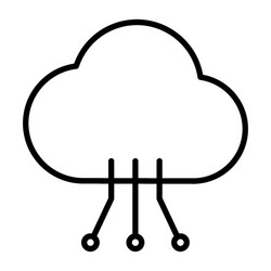 Cloud technology line icon with circuit pattern vector