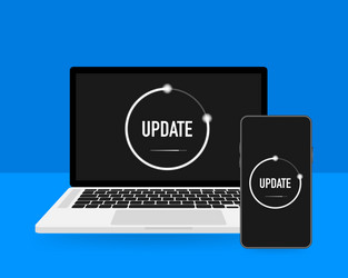 data update or synchronize with bar process vector image