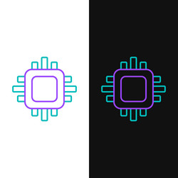 line computer processor with microcircuits cpu vector image