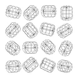wireframe lined shapes perspective mesh 3d grid vector image