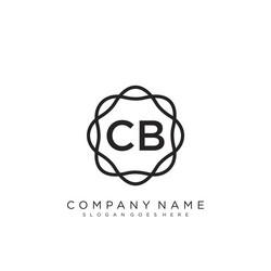 cb initial handwriting logo design Vector Image