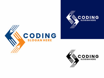 coding learn logo design template vector image