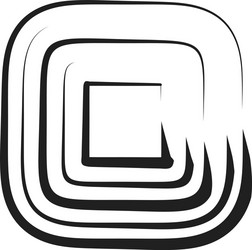 concentric square element with drawn lines vector image