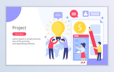 creative website template of project concept vector image