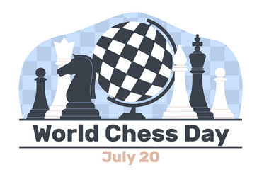 Premium Vector  World chess day flyer