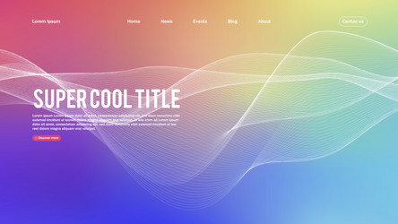 landing page abstract design template for website vector image