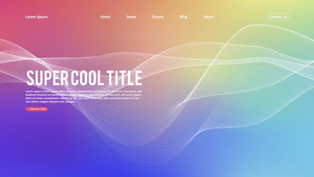 Landing page abstract design template for website vector