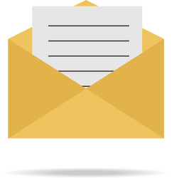 Open envelope with a list or invitation vector