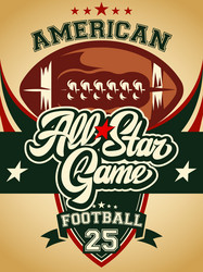 american football all-star game poster Vector Image