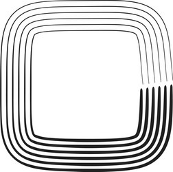 concentric square element with drawn lines vector image