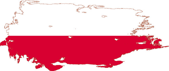 grunge brush stroke with poland national flag vector