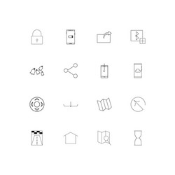 web applications linear thin icons set outlined vector image