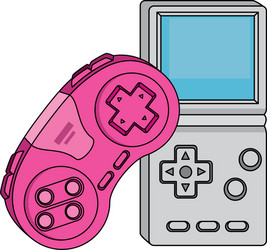 control game with video handle nineties style vector image