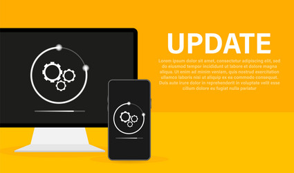 data update or synchronize with bar process vector image