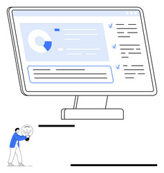 digital data analytics dashboard with key vector image